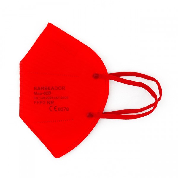FFP2 Maske (Box 40 Stk) - Euroloch - Große L - Farbe: Korallrot